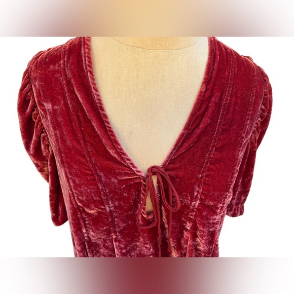 Free People Adele Velvet Tunic Mini Dress - XS - Picture 6 of 9